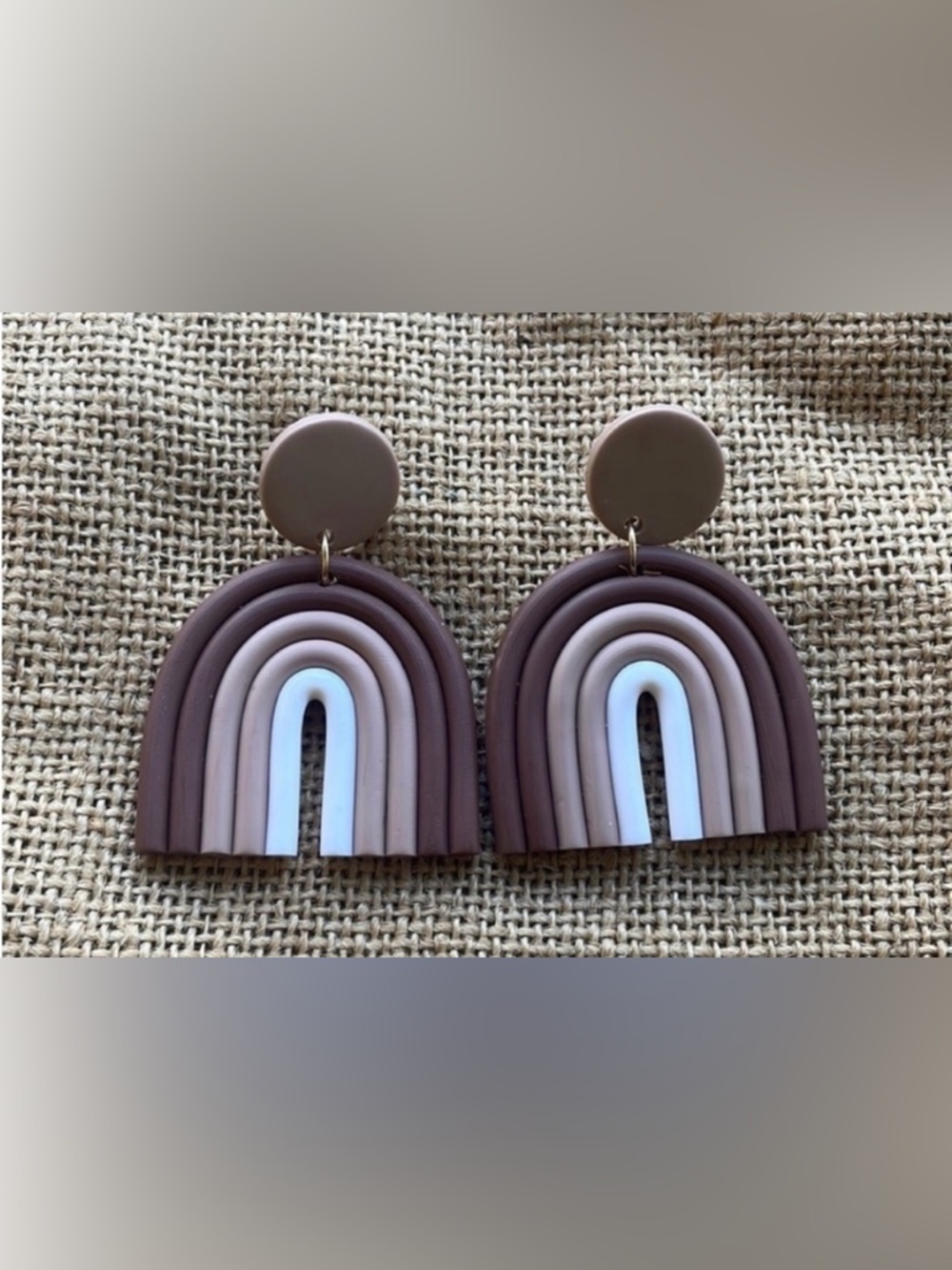 Rainbow Brown fall Clay Earrings Boho New Cute In Style